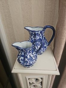 Antique blue jugs