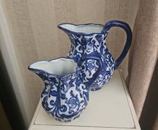Antique blue jugs