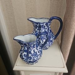 Antique blue jugs