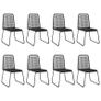 9 Piece Garden Dining Set PVC Rattan Black Image 5
