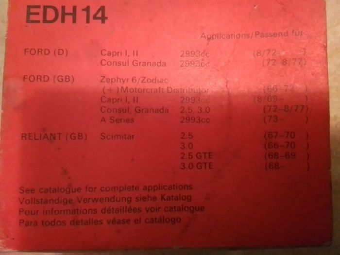 Ford Zephyr/ Zodiac/ Capri Distributor Cap.
