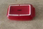 Vintage red pyrex oven dish