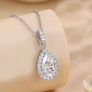 Certified Moissanite Teardrop Pendant Necklace Image 2