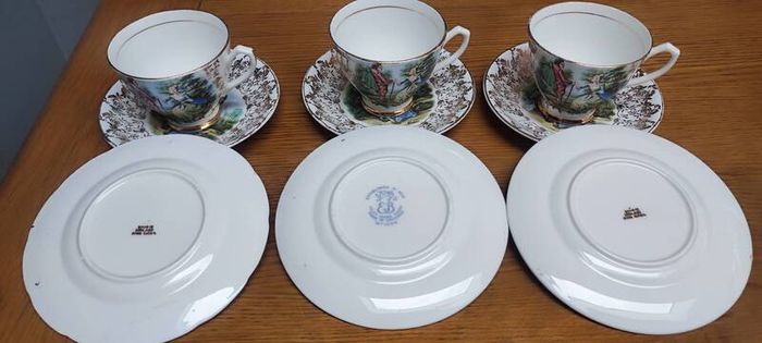 Bone China Tea Trio / Set, 22k Gold Rim
