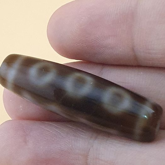 Vintage 5 Eyes Himalayan Tibetan Agate Dzi Bead Amulet