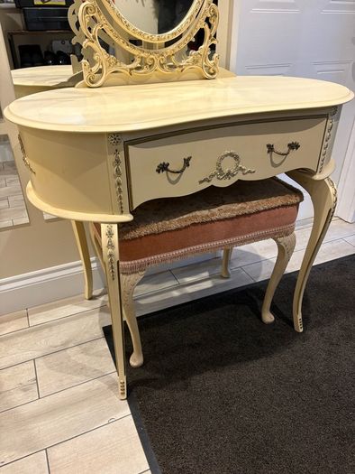 Vintage dressing table and a matching stool