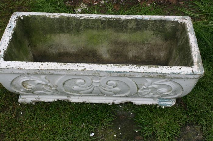 Vintage rectangular Flowerpot (heavy)