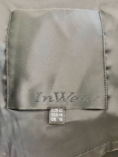 Size 14 Vintage Black Leather Trimmed Jacket by Inwear