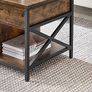 Living Room Table with Lift Top, Coffee Table, Hidden Compartment and Open Compartments, Steel Frame, 50 x 100 x (46.5-62) cm, Vintage Brown and Black Image 7