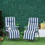 Set of 2 Garden Patio Outdoor Sun Recliners Loungers Folding Foldable Multi Position Relaxers Chairs with Cushions Fire Retardant Sponge (FREE POSTAGE) Image 2