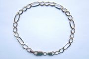 Vintage sold 9K Yellow Gold 375 Figaro Chain Bracelet length 9,2" - 6,5g