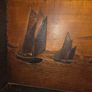 Vintage Marquetry Sailing Ships Image 5