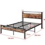 Double Bed Frame with Storage Wooden Headboard Shelf Image 8