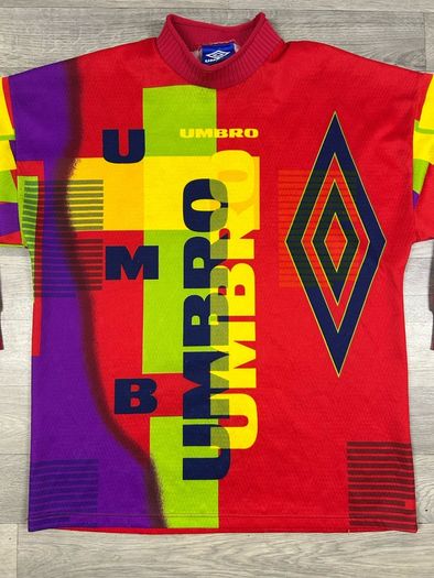 Vintage 1996 Umbro Template England Style Goalkeeper Jersey Shirt Mens Large