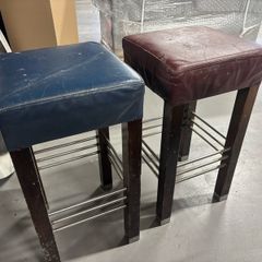 Leather upholstered bar stools with wooden legs 95EUR each
