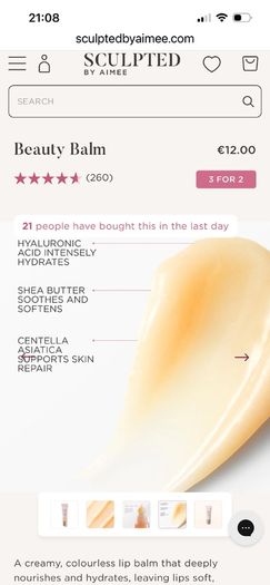 Sculpted by Aimee Beauty Balm Lips & Skin Nourishment in Shade Clear