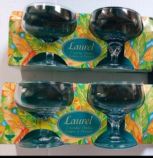 4 new glass  sundae in wrapping