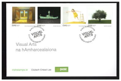 2013 Ireland Contemporary Arts II (Ghost Ship, The Fall, Smoke Tree & Doors and Sunlight) Commemorative Stamps An Post First Day Cover (FDC)