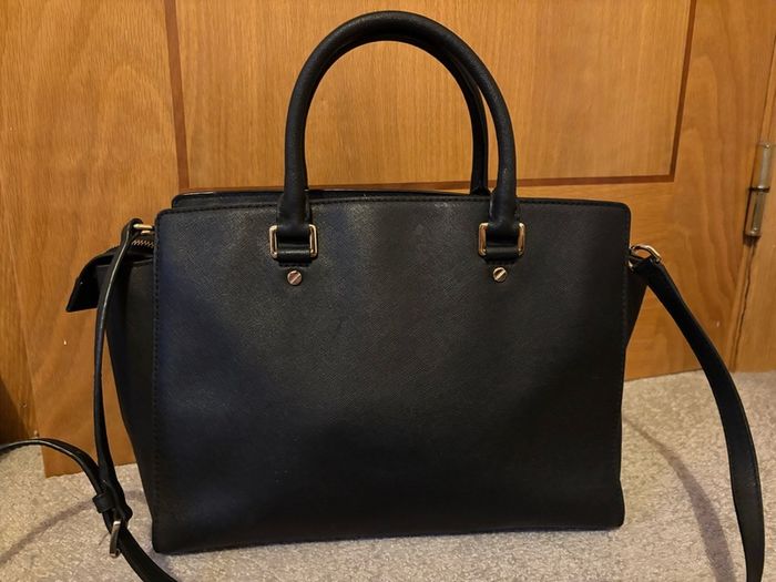 Michael Kors Selma Black Leather Satchel Bag
