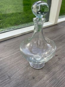 Large Heavy Clear Glass Decanter with Ball Stopper, 31cm 1.4kg