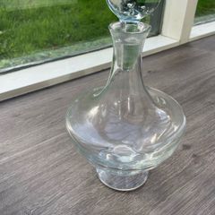 Large Heavy Clear Glass Decanter with Ball Stopper, 31cm 1.4kg
