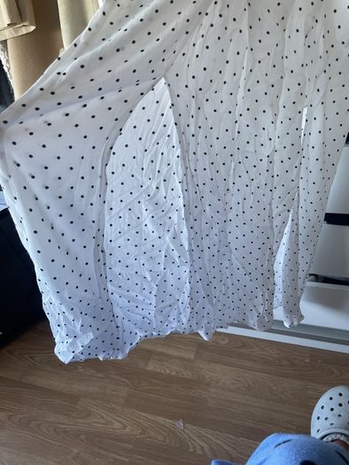 Top shop white black spot dress