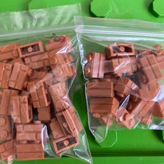 lego 1x2 nougat bricks x 50