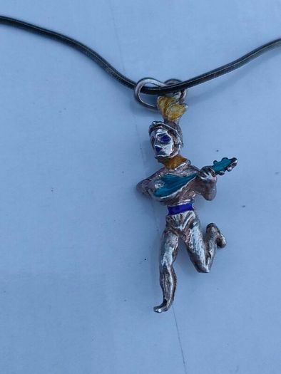 19th Century Italian Silver Jester Pendant Set