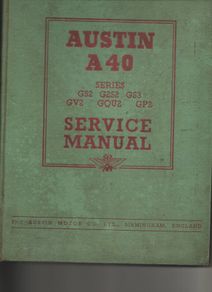 Austin "A40" Devon Factory Service Manual 1953