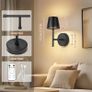 Rechargeable Wall Lights Set of 2, Battery Operated Wall Lights Black with Remote, 3 Color Temperature & Dimmable, Wireless Sconces for Bedroom Living Room Hallway Night Light, Smooth Finish Image 7