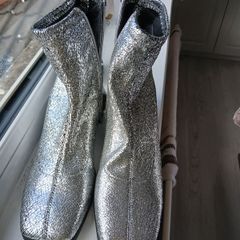 Katy Perry Silver ankle Boots new 61/2