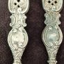Victorian toilet set consisting of a button hook and a nail file silver 925 Image 5