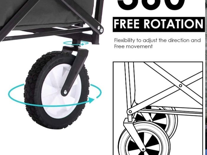 Folding Camping Cart Garden Wagon 4 Wheeled Collapsible Festival Trolley, Portable Garden Cart & DIY Waste Wagon - 150KG Capacity (FREE POSTAGE)
