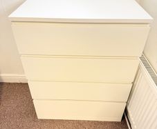 Chest of 4 drawers, white, 80x100 cm