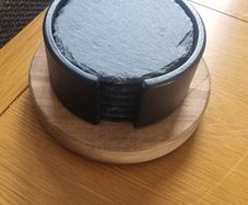 Handmade Industrial Slate Coaster Holder 6 Coasters