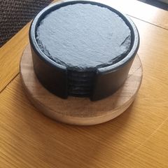 Handmade Industrial Slate Coaster Holder 6 Coasters