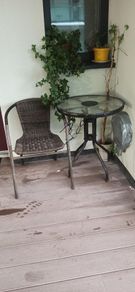 Glass Top Table and Chair