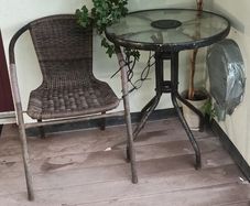 Glass Top Table and Chair
