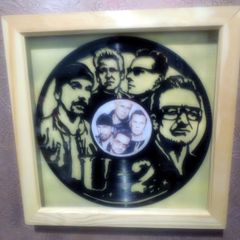 U2 Framed Hand cut vinyl record