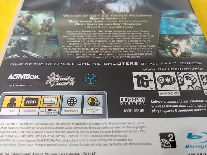 Call of Duty 4 Modern Warfare PlayStation 3 ps3 games Original