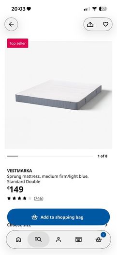 ikea double bed + mattress