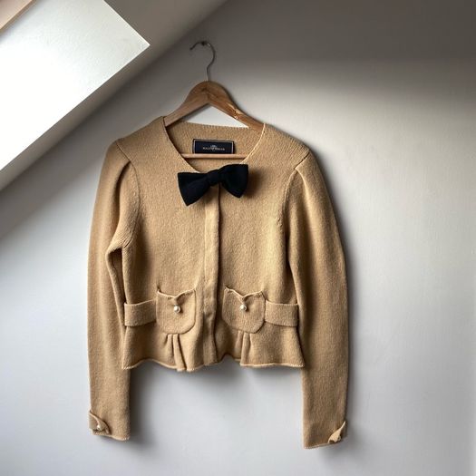By Malene Birger Lambswool Bow Cardigan Blair Waldorf Aesthetic Size S