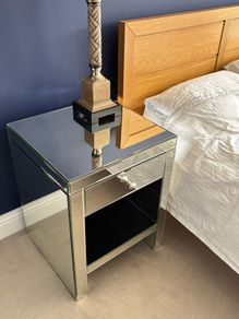 Mirrored bedside lockers / tables - x2
