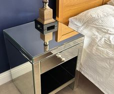 Mirrored bedside lockers / tables - x2