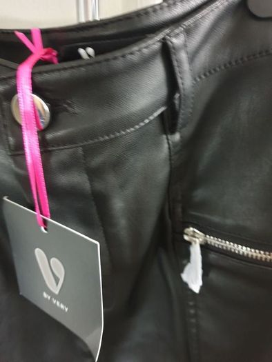 Black leather look skirt by Very size 8