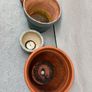 x3 Large Terracotta pots x2 Small ceramics pots Image 7