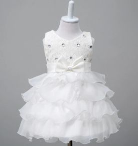 New Girls Wedding Bow Ball Gown Party Bridesmaid Formal Princess Dress size 18-24mths