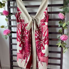 dress Bnwt Hoss dress size 40(12) 100% cotton beige & wine summer dress