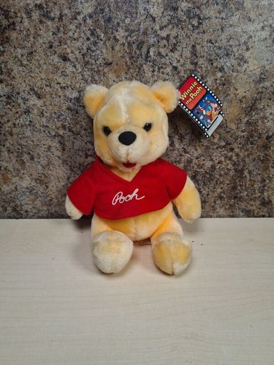 Vintage Disneyworld Winnie The Pooh Teddy Bear Soft Toy Plush Plushie Tagged 1980's