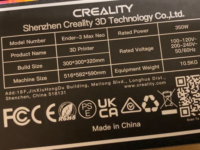 Creality Ender 3 Neo 3D printer